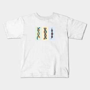 DNA Double Helix - Triple - Genetics Kids T-Shirt